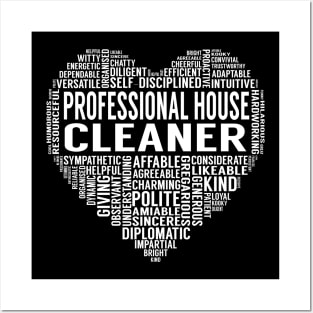 Professional House Cleaner Heart Posters and Art